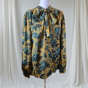 Barbour Mustard and Teal Patterned Fabric